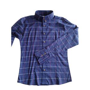 TK HOMME Men's Plaid Button Down Shirt Size 50; Small?